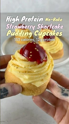 High Protein Strawberry Shortcake Cupcakes (No-Bake)