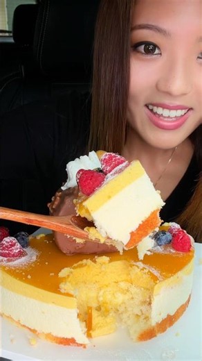 When you thought it was a normal mango cake but… #food #eating #mukbang #dessert #cake