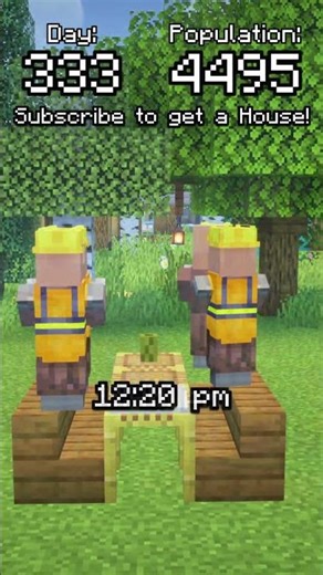 (Pt. 2) Day in a Villager's Life! - CreeperVille - Minecraft #minecraft #minecraftshort