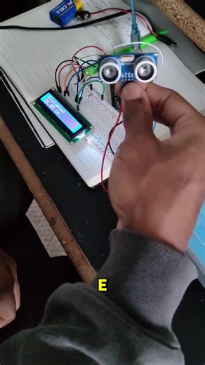 i played with sensors and displays today! i'm building a drone from scratch and i want it to be able to navigate by itself. part of that will be using a distance sensor to figure out how to avoid objects. this simple circuit connects an ultrasonic sensor with an lcd display and a buzzer to that kinda sounds like a bomb (:. all the logic is uploaded by an r3 arduino micro controller. hardware is hard, but it's also fun :)