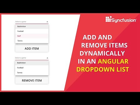 Add and Remove Items Dynamically in an Angular Dropdown List
