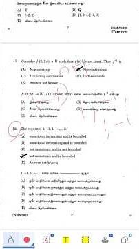 UGTRB MATHS TNPSC CTS 504 505 Previous Year Question MCQs PYQs MONOTONIC BOUNDED SEQUENCE