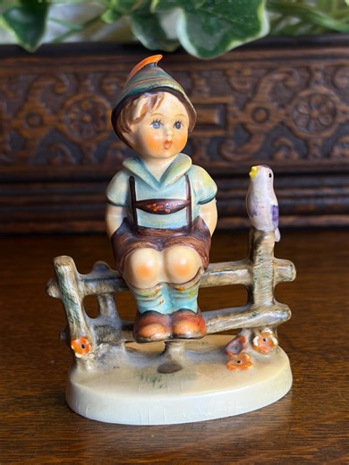 Vintage Goebel Hummel Figurine No. 123 Boy on Fence With Bird – TMK-5 West Germany 1970s Porcelain - Etsy