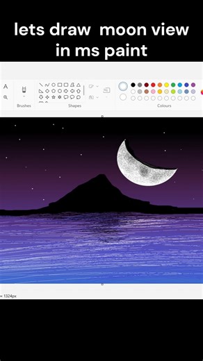 Let's Draw Moon in Ms Paint #moon #mspaint #education #learning #mstool #painting #drawing #howto