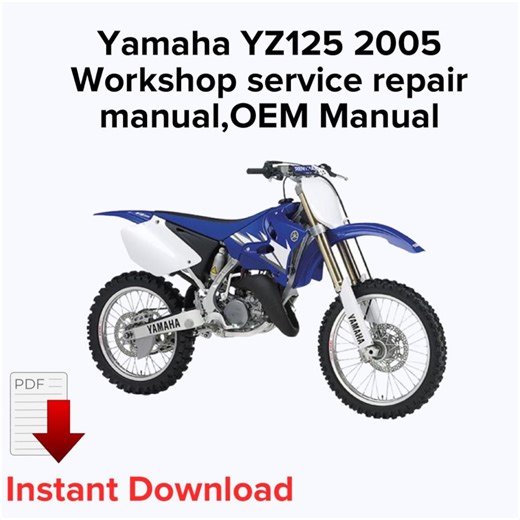 Manual de Reparação da Yamaha YZ125 2005: Serviço de Oficina Original (PDF), Manual de Manutenção - Etsy Portugal