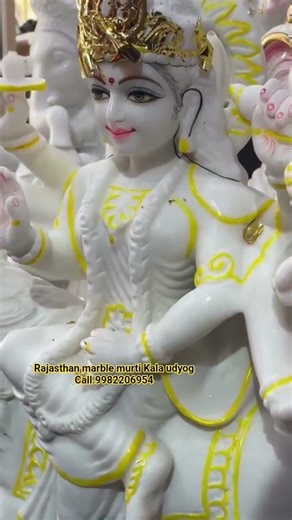 Mata Durga painting process marble Murti/Ambe maa marble statue #shortsfeed #viral #shorts