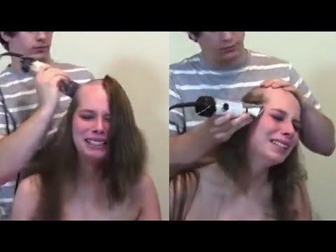 Crying and Forced Head Shave Beautiful Girl Full Bald with Trimmer || Force Head Shave 2023