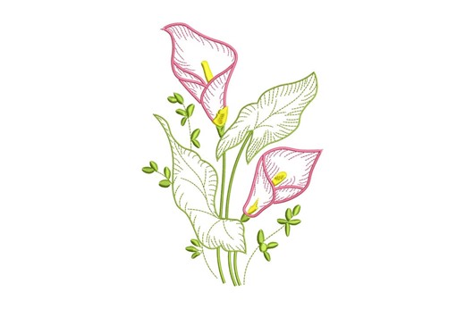 Calla Lily Outline Embroidery Design, Minimalist Floral Machine Embroidery Pattern, Instant Download - Etsy Australia