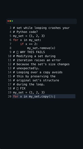 This Python Output Will Shock You 🔥 | Ever wondered why changing a set while looping crashes yo