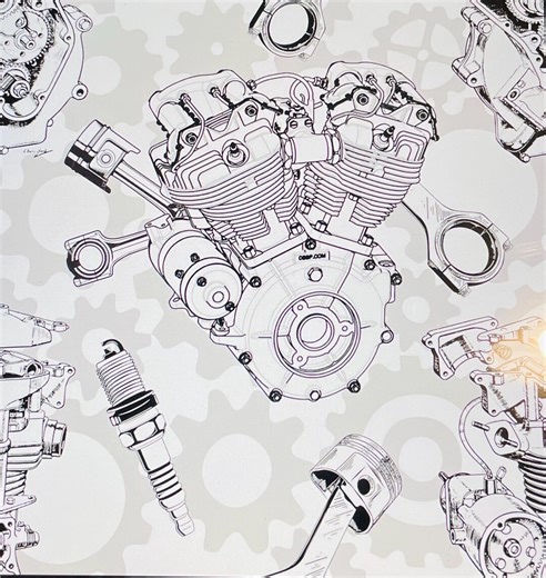 Vintage Engine Seamless Pattern | Mechanical Engine Parts Digital Paper, Industrial Textile Pattern Tile (digital Download) - Etsy