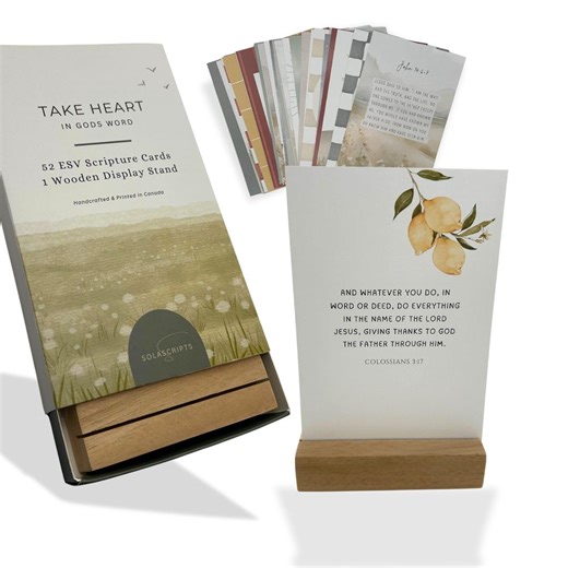 Scripture Memorization Cards With Arch/block Wood Stand: ESV, KJV, NKJV - Etsy