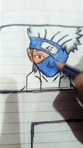 how to draw in box kakashi face drawing NARUTO anime #🤔🤔