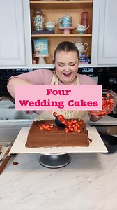 Come Assemble and Decorate FOUR Wedding Cakes with me! Full Video on YouTube 💞✨ This was a super fun and late night! We got home from delivering a wedding cake and immediately jumped into working on the next day's wedding cakes, which included a small cutting cake for the couple and three sheet cakes for guests. Which flavor would you grab a slice of; 🩷 SALTED CARAMEL BROWNIE 🩷 RASPBERRY LEMONADE 🩷 VANILLA WITH NUTELLA WHIPPED CREAM AND FRESH STRAWBERRIES #weddingcake #weddingcakes #vintagec