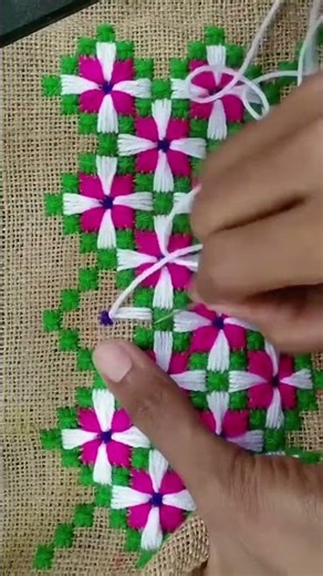 wool embroidery design #embroidery #woolencraft #shorts