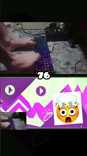 He Beat An EXTREME DEMON With HIS FEET #geometrydash