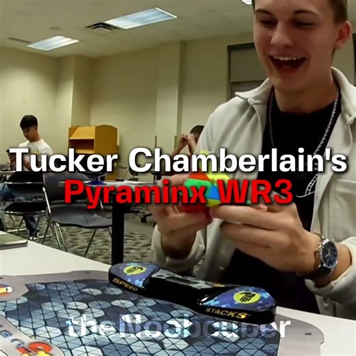 Tucker Chamberlain's Pyraminx WR3 [0.77] #rubikscube #viral #shorts