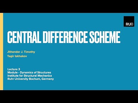 Lecture 3: The Central Difference Scheme