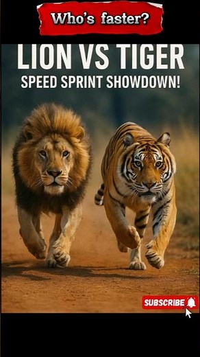 Lion vs Tiger: Who's the Faster in the Wild? #animalbattle #lionvstiger