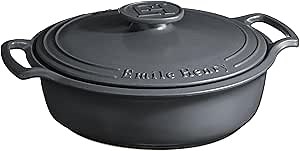 Emile Henry Made in France SUBLIME Ceramic Braiser 4Qt|Graphite