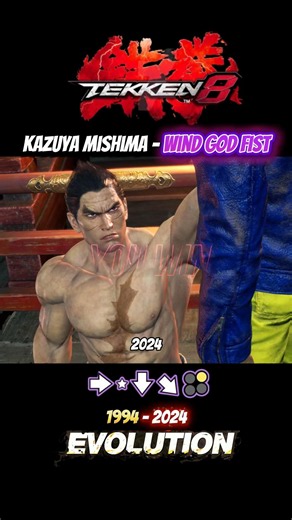 Kazuya Wind God Fist Evolution | Tekken 1–8 ⚡
