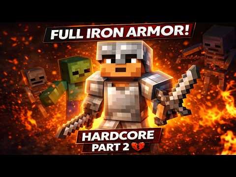 Hardcore But I’m Already OP 😎 (Full Iron Armor) #minecraft