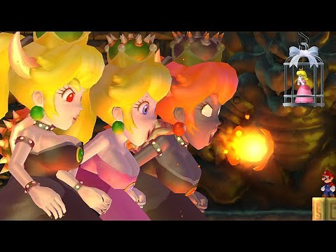 New Super Mario Bros. Wii - Special Boss Fights Against Bowsette, Fury Bowsette and Peach