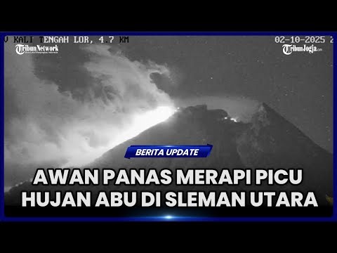 Hot clouds falling from Merapi cause ash rain in North Sleman.