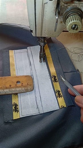 Sew back pockets. #Sewing #HowToSewPants #DIYClothes #Shorts #Trending