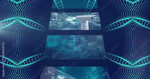 Animation of data processing over shapes