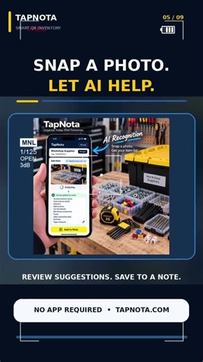 Stop Losing Small Parts! Smart QR Storage Labels with AI | TapNota