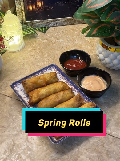 Golden, crunchy, and absolutely irresistible 🤍 Perfect spring rolls for tea time, parties, or iftar gatherings! #springrolls #crispyrolls #foryourpage #foryou #fyp