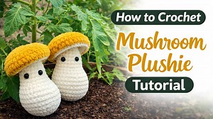 These cute crochet mushrooms are perfect for beginners