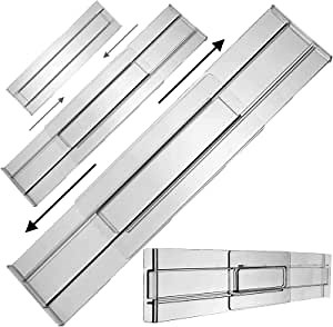 Drawer Dividers and Organizers 2 Set, 11-19" Expandable Dresser Drawers Dividers, 8cm Deep Drawer Separators for Clothing Storage, Adjustable Drawer Divider for Kitchen Utensils, Black Plastic