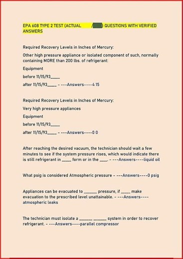 #learnexams Epa 608 Type 2 Test Actual Questions With Verified Answers20 video