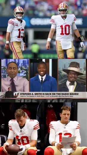 Stephan A. Smith gives his thoughts on #49ers #Quarterback Brock Purdy vs #Niners #QB Mac Jones 🎥: @firsttake #NinerEmpire #NinerGang #FTTB #SanFrancisco #NFL | The WayneBreezie