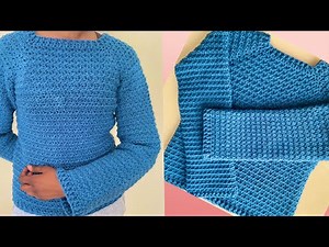 Crochet raglan Sweater using the Trinity Stitch - Tutorial