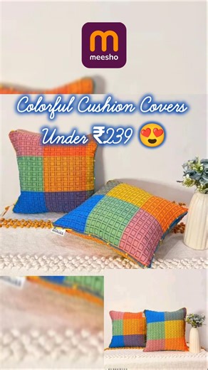 Colorful Cushion Covers Under ₹239 😍 #meesho