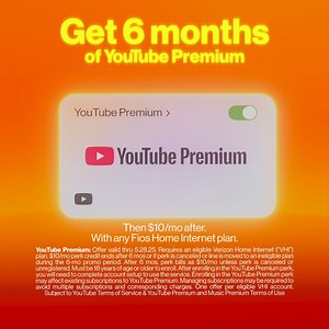 Switch and get 🔥6 months of YouTube Premium 🔥on us. | Verizon