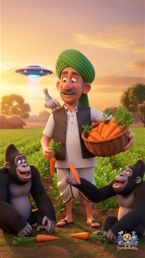 जब एलियन उतरा किसान के खेत में! 😱🚜 #KidsStory #cartoon #3DAnimation #HindiCartoon