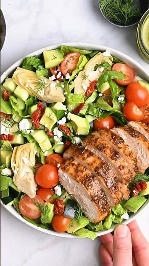Greek chicken salad. recipe link in description. #chickensaladrecipe