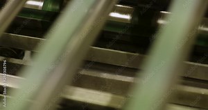 Footage of the machine work in printing house.