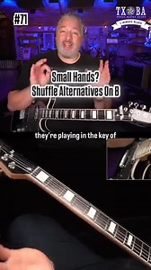 If you've ever played a blues shuffle in E, you know how difficult it is to play a shuffle pattern over the V chord (B) at the second fret. The fret spacing is huge, making it almost impossible to play without missing a few notes. Here are some alternative ways to play the shuffle over the V chord that involve less stretching. Sign up to get these lessons sent to your email every day: https://1MinuteBlues.com | Texas Blues Alley