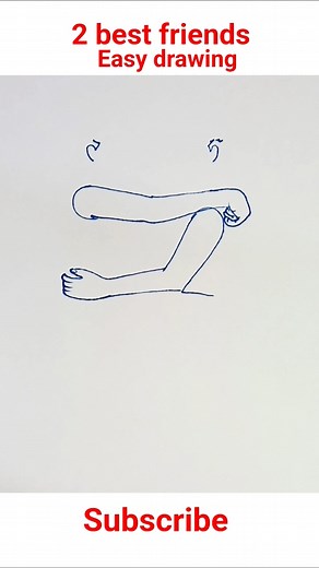 how to make two best friends ✌🏻 drawing#easydrawing#art#shorts