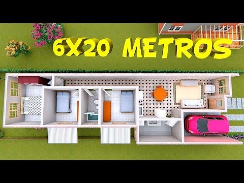 6x20 Meter House / 6 x 20 House Plans