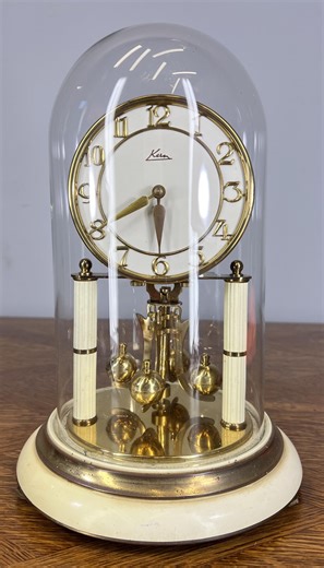 Clock Vintage Kern Glass Dome Brass Anniversary Clock LOT 4674 - Etsy UK