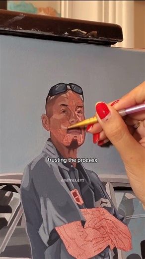 building up the face feels like it's own painting #acrylicpainting #art #portrait #painting