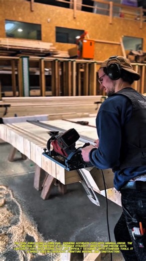 Precision Wood Cutting with Track Saw | Clean & Accurate Carpentry Method.