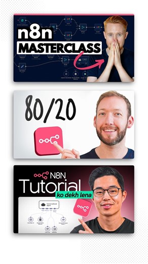 Freedom With AI on Instagram: "Follow & comment 'n8n' for the links to 3 amazing N8N tutorials! 🚀 Skip Netflix & Insta for 2 hours and become an expert in AI automation. 💡 1️⃣ N8N Tutorial for Beginners by Charlie Chang 2️⃣ Master N8N & AI Workflows (80/20 Principle) 3️⃣ Master N8N in 2 Hours Unlock the power of AI agents and automations in no time! 🌐 #N8N #AIAutomation #NoCode #AIForEveryone #TechTutorial #AIAgents #AutomationMasters"