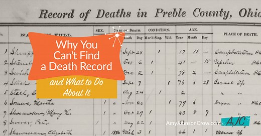 5 Reasons Why You Can't Find a Death Record
