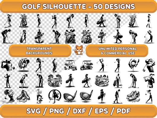 Golf Silhouette SVG Bundle, Clipart Graphics (digital Download) - Etsy Canada